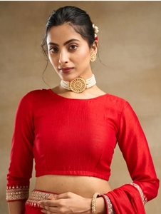 Sari de Seda Pura Bordado al Estilo Bollywood KV - Product Image 6