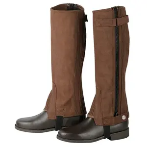 Demi-gambes en cuir véritable pour hommes, style western, pour l'équitation - Product Image 1