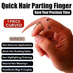 Stainless Steel Hair Extension Parting Finger Separator Tool Sectioning Ring Braid Nail Finger Micro Link Tape Weaving - Product Image 2