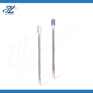 Pousse-cuticules professionnel en acier inoxydable à double extrémité avec manche en plastique, outil de manucure et pédicure pour le soin des ongles - Product Image 4