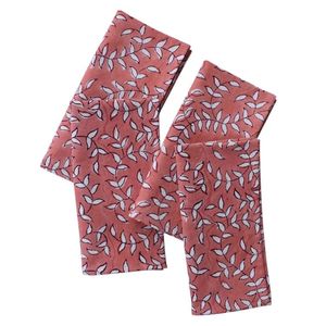 Juego de 4 Servilletas de Algodón con Diseño Moderno, Estampadas a Mano, 45x45 cm, Color Durazno Armonía, para Mesa de Té - Product Image 5
