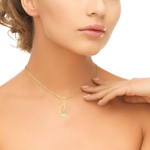 Pendentif lettre C en or massif avec pavé de diamants moissanite en forme de cœur, bijou romantique pour femme, charme pour usage quotidien - Product Image 4