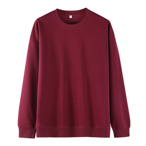 Sudadera Unisex de Cuello Redondo Color Granate para Otoño, Mezcla de Algodón, Corte Regular Informal, Color Sólido, Ecológica, de Secado Rápido - Product Image 2