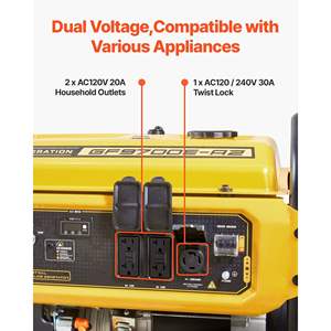 Générateur d'essence portable 9625W de puissance crête, poignée pliable, sauvegarde domestique, prêt pour les urgences en camping-car, prises 30A 20A, capteur de CO, électrique - Product Image 5