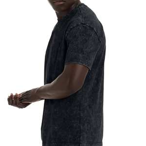 T-shirt en coton 100 % pour homme, coupe ample, imprimé délavé à l'acide, tricoté de haute qualité, écologique, respirant, en toile, 180 g, poids lourd - Product Image 5