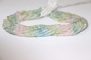 Perles de Rondelle à Facettes Multi Aquamarine Naturelle 4-4.5mm 13 pouces Brin de Perles d'Aigue-Marine pour la Fabrication de Bijoux - Product Image 3