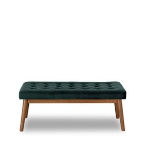 Banco Moderno Delilah de Terciopelo Verde, Elegante Taburete o Otomana - Product Image 1