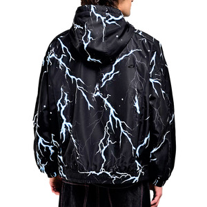 Custom Men's Printed Nylon Windbreaker <b>Jacket</b> Hooded Zip Up Lightweight Streetwear Outerwear OEM ODM Fashion <b>Jackets</b> Bulk Supply - Product Image 3
