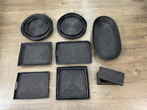 Modern Handwoven Rattan Storage <b>Basket</b> <b>Handle</b> Precision-Made Multifunctional Food Snack Tray Organizing China Origin for Home - Product Image 4