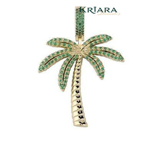 Pendentif palmier SHINE.XL en argent 925 plaqué moissanite, bijoux hip-hop unisexe pour tous les jours - Product Image 3