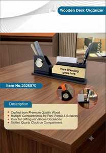 Organizador de Escritorio Ejecutivo de Madera Hecho a Mano de Lujo, Reloj, Portaplumas, Porta Tarjetas de Visita, Porta Notas, Personalizado, Premium, para Oficina - Product Image 6