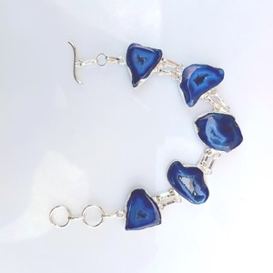 Joyería Artesanal de Plata de Ley con Druzy Azul de Lujo, Ajustable, con Piedras Preciosas, para Mujer, Regalo Elegante de Alta Calidad - Product Image 3