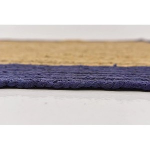 Tapis ovale en jute, couleur unie, tressé, fait main, style oriental, pour salon, antidérapant, adapté aux animaux domestiques, nettoyage localisé, avec support antidérapant - Product Image 4