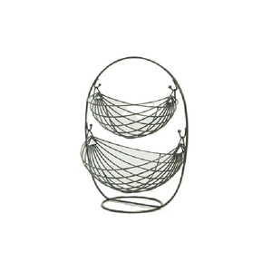 Panier en fil métallique noir à 2 niveaux, idéal pour la décoration de table de cuisine et de salon, taille et forme personnalisables - Product Image 4