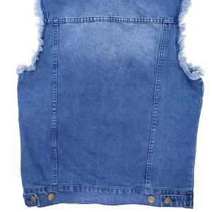 Fleece <b>Lined</b> Denim Bodywarmer – Sherpa Collar Sleeveless <b>Jean</b> Jacket for Winter Outdoor - Product Image 5