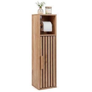 8\" Slim <b>Narrow</b> Toilet Paper Holder Cabinet with Adjustable <b>Shelf</b> Bathroom Storage for Small Spaces - Product Image 1