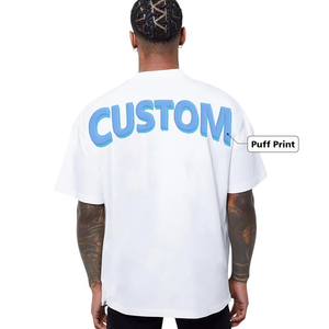 เสื้อยืดคอกลมโอเวอร์ไซส์ผู้ชาย ผ้าฝ้ายพิมพ์ลาย สกรีนลาย ระบายอากาศได้ดี แห้งเร็ว ไม่ยับ ทรงลำลอง น้ำหนัก 240 กรัม แบบเรียบ - Product Image 4