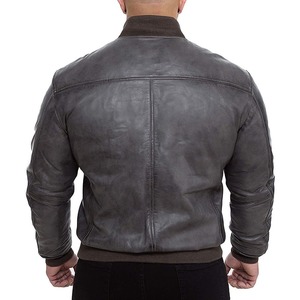 Stylish Men's Genuine <b>Leather</b> <b>Jacket</b> with Fur Trim Stand Collar <b>Long</b> Sleeve High Quality Winter Streetwear - Product Image 2