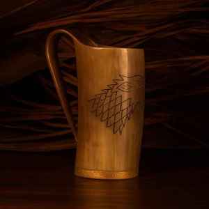 Taza de Cuerno de Búfalo Hecha a Mano con Grabado de Dragón, Gran Capacidad, Diseño Vintage con Asa, para Cerveza, Vino, Decoración del Hogar - Product Image 3