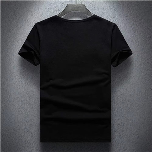 T-shirts personnalisés de haute qualité en toile respirante 200g à col rond pour hommes, avec strass vierges et impression de logo à chaud, manches courtes - Product Image 5