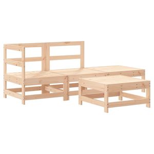 Ensemble de salon de jardin moyen en pin naturel, collection de meubles durables et élégants en bois massif - Product Image 2
