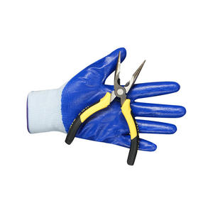 Gants de travail réutilisables en polyester et nylon, tricotés sans couture, enduits de NBR, 13G 15G, avec poignet élastique, pour la construction et l'emballage - Product Image 2