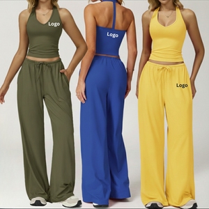Prix d'usine – Nouveaux ensembles deux pièces pour femmes, personnalisables avec logo, hauts et chemises ajustés, ensembles de vêtements pour filles, vente en gros, tenues de sport et de fitness - Product Image 2