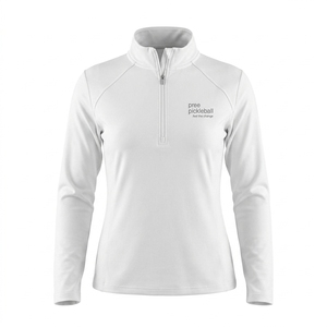 Camiseta Deportiva de Manga Larga con Cuello Alto y Cierre para Mujer, Color Blanco, Absorbe la Humedad, para Todas las Temporadas - Product Image 1