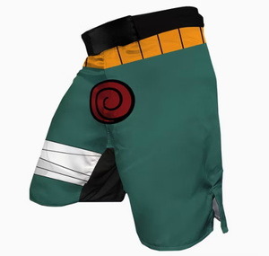 Shorts MMA personnalisés pour hommes, séchage rapide, arts martiaux mixtes, design sublimation bleu-gris, logo avant - Product Image 2