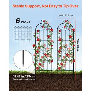 Traliccio per Rose 71 x 20 Pollici, Confezione da 6, in PVC con Finitura Verniciata a Polvere, per Applicazioni da Giardino - Product Image 2