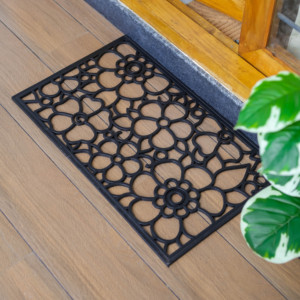 Tapete de Entrada Floral de Caucho Natural FloraGuard |   Tapete de Goma Resistente Antideslizante para Entrada Exterior - Product Image 1