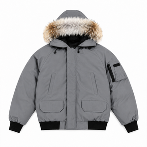 Customized Luxury Top-quality Goose Parka Down <b>Jacket</b> <b>Men</b> with a Wolf <b>Fur</b> Hood <b>Men's</b> Down <b>Jacket</b> for Winter Dust Bag - Product Image 1