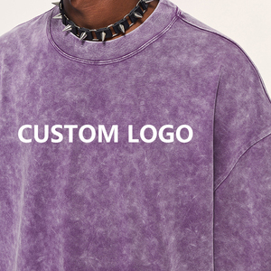 T-shirt long vintage en gros 100 % coton délavé à l'acide, coupe oversize, grandes tailles pour l'été, taille OEM, T-shirt homme délavé à l'acide - Product Image 2