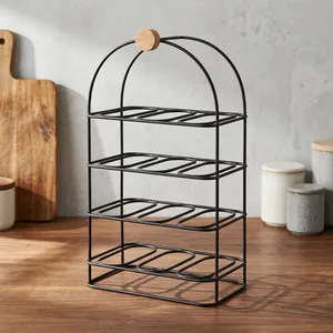 Modern Four Tier Metal Spice Rack Countertop Organizer Freestanding Storage <b>Stand</b> Kitchen Seasoning Bottle Holder Display <b>Shelf</b> - Product Image 4