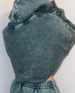 High Quality Manufacturers Drop Shoulder Luxury Heavy Weight French Terry Oversized 400 500gsm <b>Zip</b> <b>up</b> Men <b>Cropped</b> Boxy Hoodies - Product Image 3