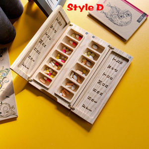 Organisateur hebdomadaire portable magnétique personnalisé écologique de pilulier en <span class=keywords><strong>bois</strong></span> - Product Image 6