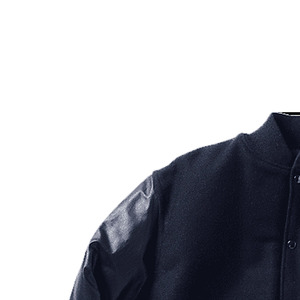 Veste varsity en laine pour homme avec lettre N brodée sur le devant, manches en cuir noir, style preppy, manteau d'hiver - Product Image 3
