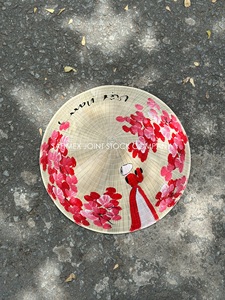 Chapeaux coniques traditionnels vietnamiens, broderie à la main, style d'image personnalisé, chapeau en feuille de palmier réglable pour souvenir ou décoration - Product Image 3