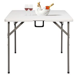 Tavolo Pieghevole Quadrato in Polietilene Soffiato 34" X 34" Facile da Montare - Product Image 3