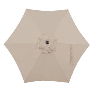 Parasol de marché beige de 7,5 pieds avec mécanisme de basculement, idéal pour la plage et la protection contre la pluie en extérieur - Product Image 2