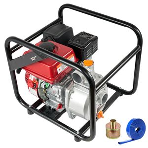 Pompa per rifiuti a benzina da 7HP 132GPM con motore a 4 tempi, tubo di uscita da 25ft/7,62m, pompa per il trasferimento dell'acqua - Product Image 1