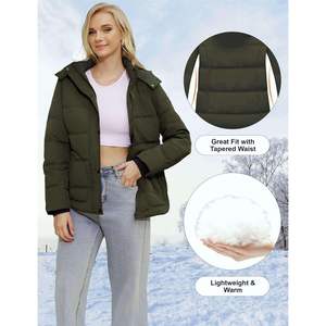 เสื้อโค้ทกันหนาวน้ำหนักเบาสำหรับผู้หญิง ปี 2025 แบบกันน้ำ บุใยสังเคราะห์ มีฮู้ดถอดได้ ดีไซน์หนาเพื่อความอบอุ่น สวมใส่สบายและมีสไตล์ - Product Image 3