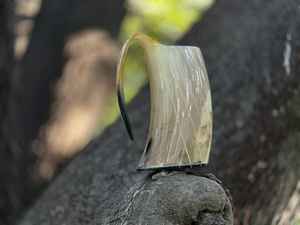 Taza de Cuerno Natural Hecha a Mano de Alta Calidad para Beber Cerveza, Café, Jugo, de Lujo, Libre de BPA, Gran Capacidad, Apta para Lavavajillas - Product Image 3