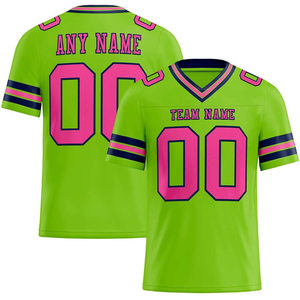 Maillot de football américain personnalisé, uniforme d'équipe, manches courtes, col en V, maillot de sport, design sublimé avec numéro et nom, vêtements en gros - Product Image 2