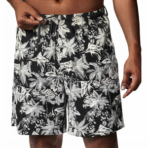 Best Selling Quality Summer Casual Solid Men's Cotton <b>Elastic</b> Waist Breathable Eco-Friendly Quick Dry Beach Surf Swim Men Shorts - Product Image 1