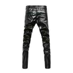 Pantalon d'extérieur en cuir pour homme, style vintage, coupe droite, taille haute, devant plat, cordon de serrage, respirant, POWER DRY, meilleur prix - Product Image 5