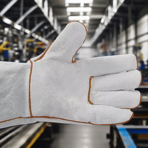 ถุงมือนิรภัยหนังวัวแยกได้ผ่านการรับรอง EN388ป้องกันการตัดกันลื่นกันน้ำมีความปลอดภัยในการทำงานเชื่อมมือได้ - Product Image 2