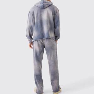 Conjunto de chándal unisex con bolsillos personalizados para hombre, Sudadera con capucha de lana tecnológica de gran tamaño, pantalones apilados para deporte de invierno, personalizable para hombre - Product Image 2
