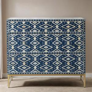 Cajón con Incrustaciones de Hueso de ILAHI, Diseño Moderno con Detalles de Ágata, Mueble Portátil para el Hogar - Product Image 3