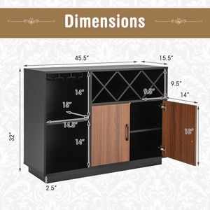 Meuble bar Nozomi, armoire à vin et spiritueux moderne en bois avec étagères porte-verres, meuble autoportant pour la maison - Product Image 5